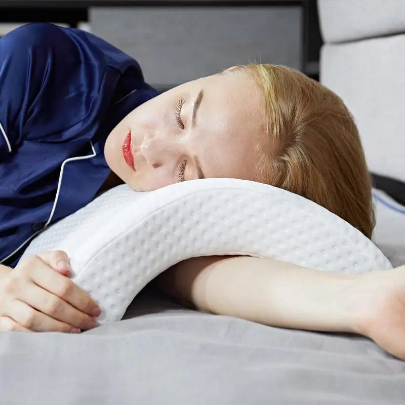 Curved U-Shaped Memory Neck Foam Orthopedic Ergonomic Back Pillow for Sleep and Sitting
