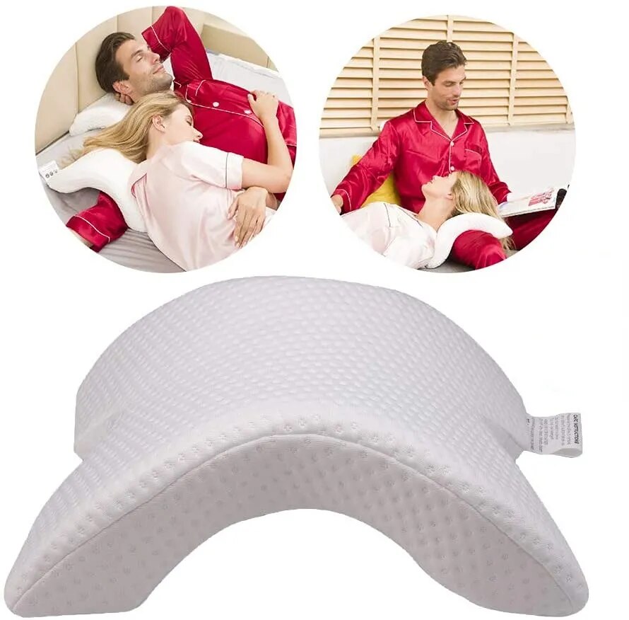 Curved U-Shaped Memory Neck Foam Orthopedic Ergonomic Back Pillow for Sleep and Sitting