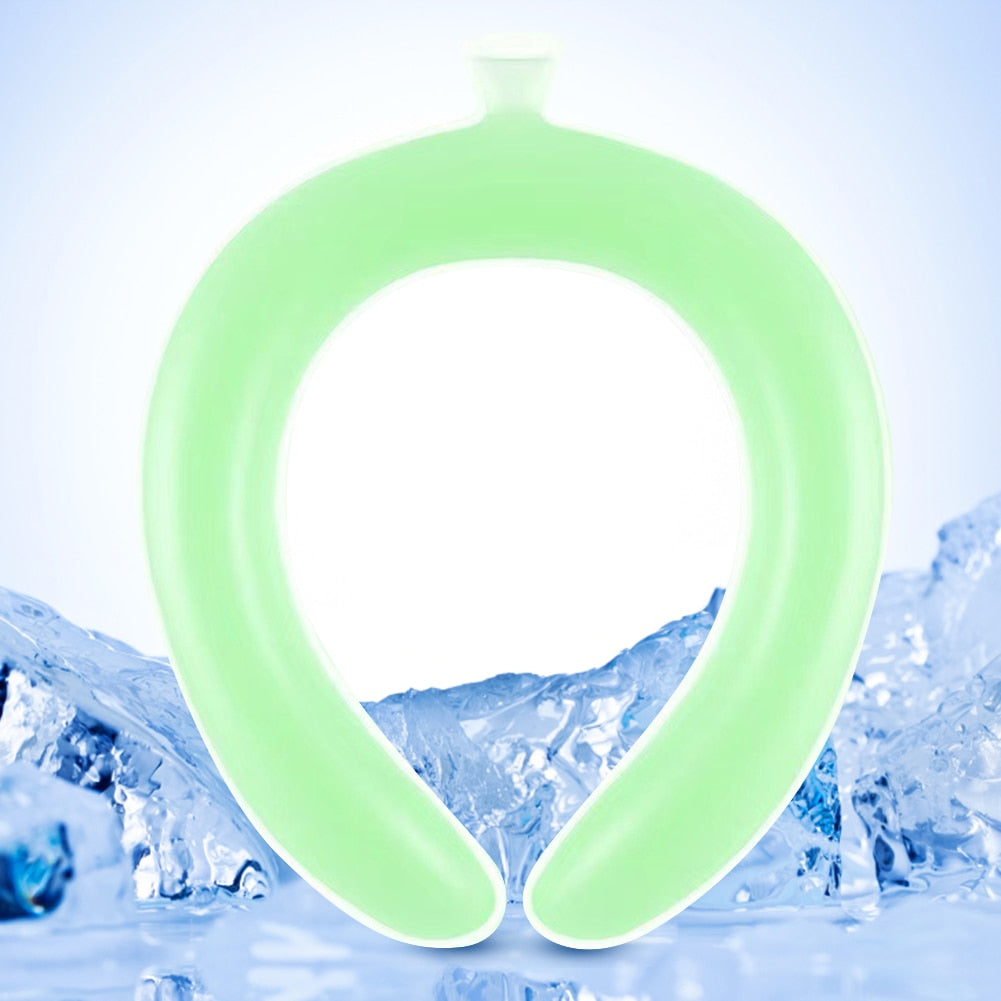 Portable Reuseable Neck Ice Gel Cooling Heat Relief Ring Cushion Tube for Women Men Kids for Summer with Carry Bag