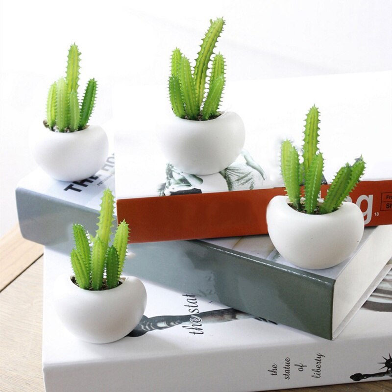 Fridge Magnets Potted Artificial Succulent Plants