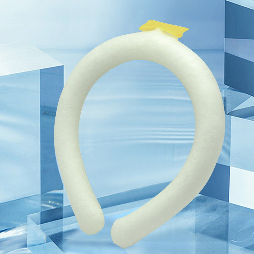 Portable Reuseable Neck Ice Gel Cooling Heat Relief Ring Cushion Tube for Women Men Kids for Summer with Carry Bag