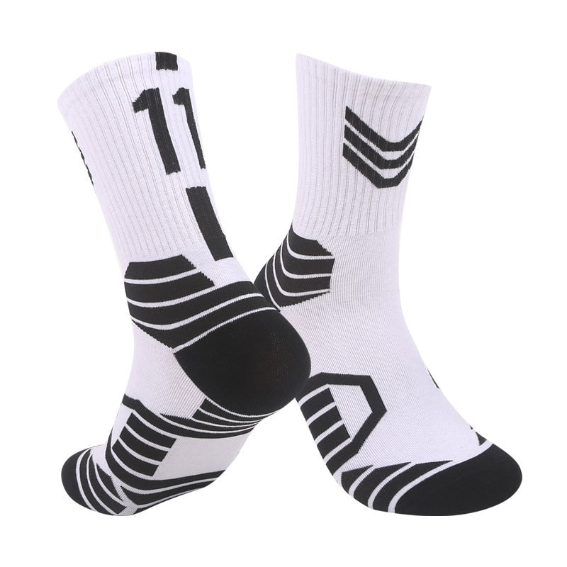 Basketball Running Sneaker Sports Graphic Athletic Player Numbers Team Spirit Colors Crew Socks for Boys, Girls, Men, Women 2 Pack