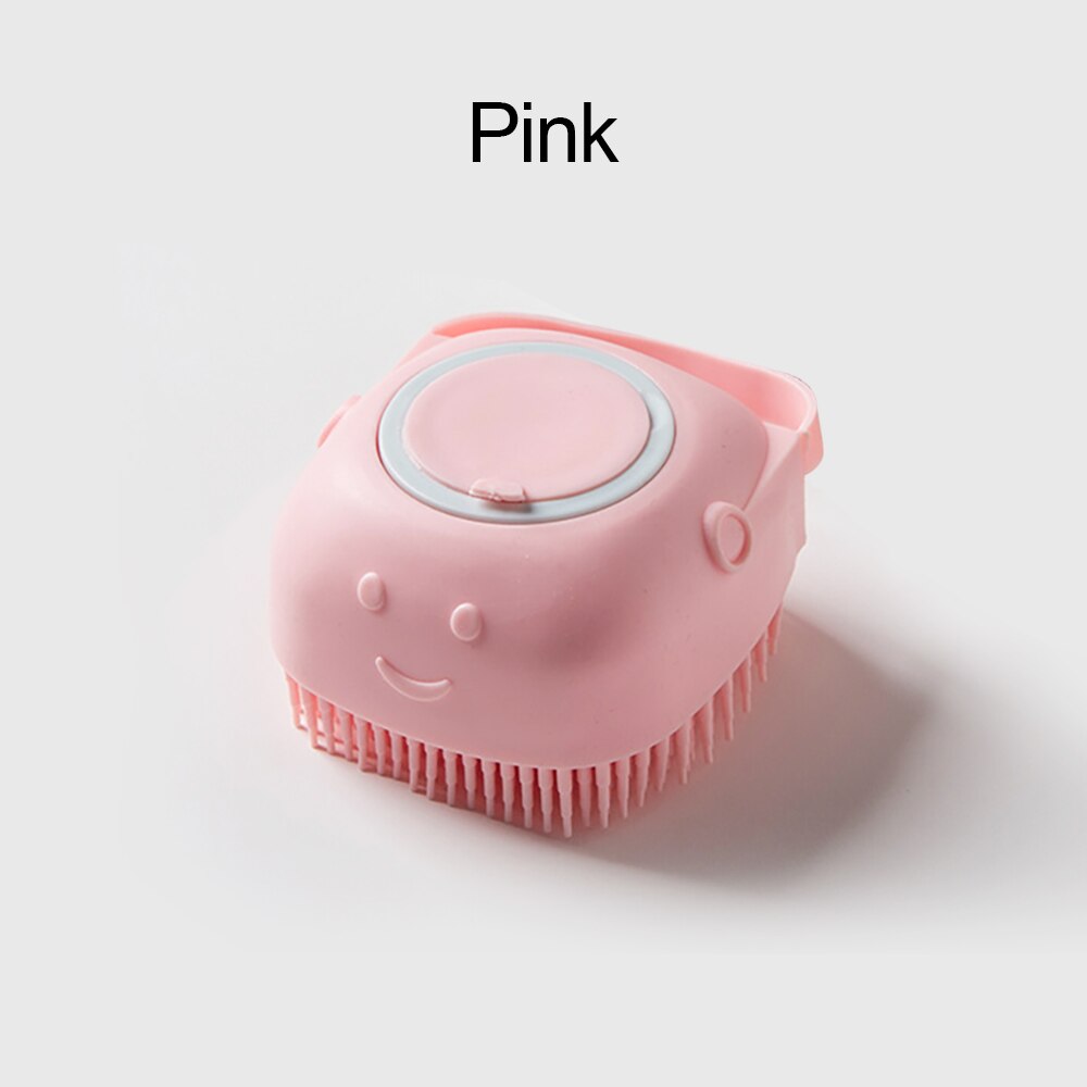 Pet Dog Cat Shampoo Soft Silicone Dispensing Bath Grooming Dog Brush Massager