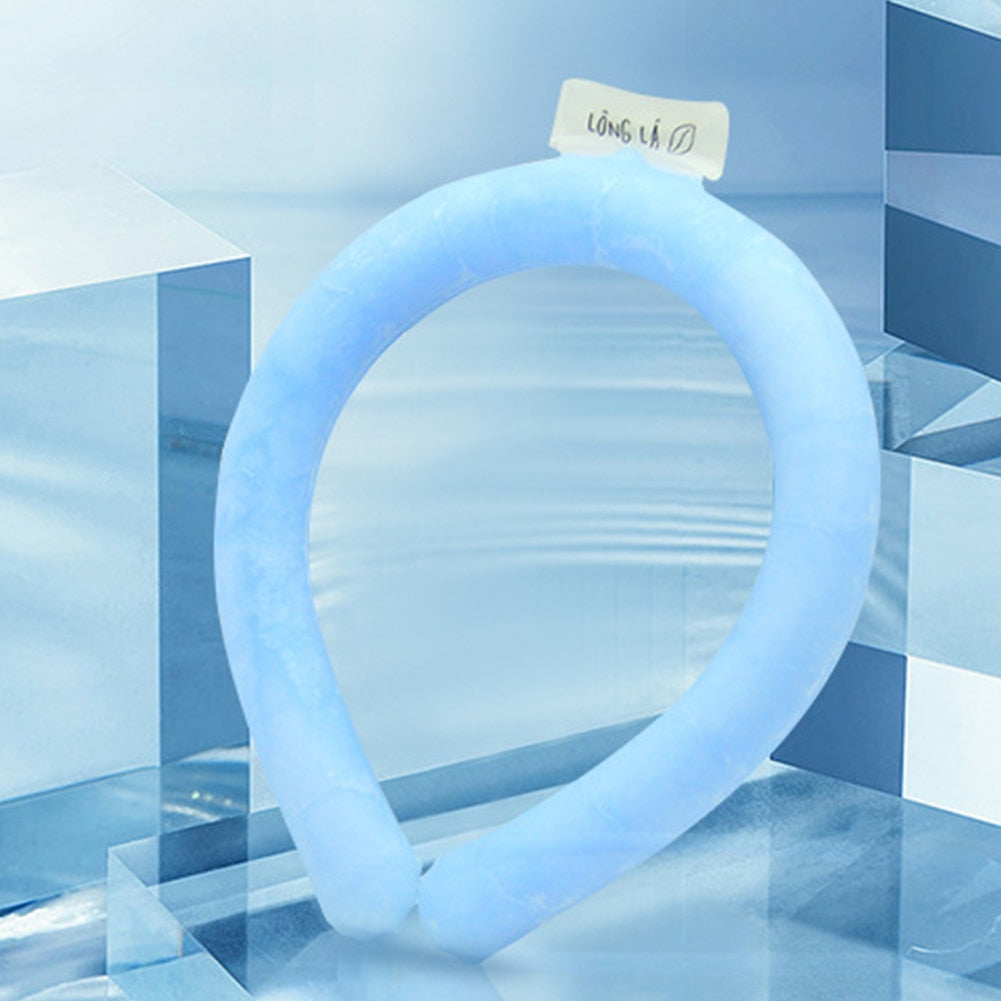 Portable Reuseable Neck Ice Gel Cooling Heat Relief Ring Cushion Tube for Women Men Kids for Summer with Carry Bag