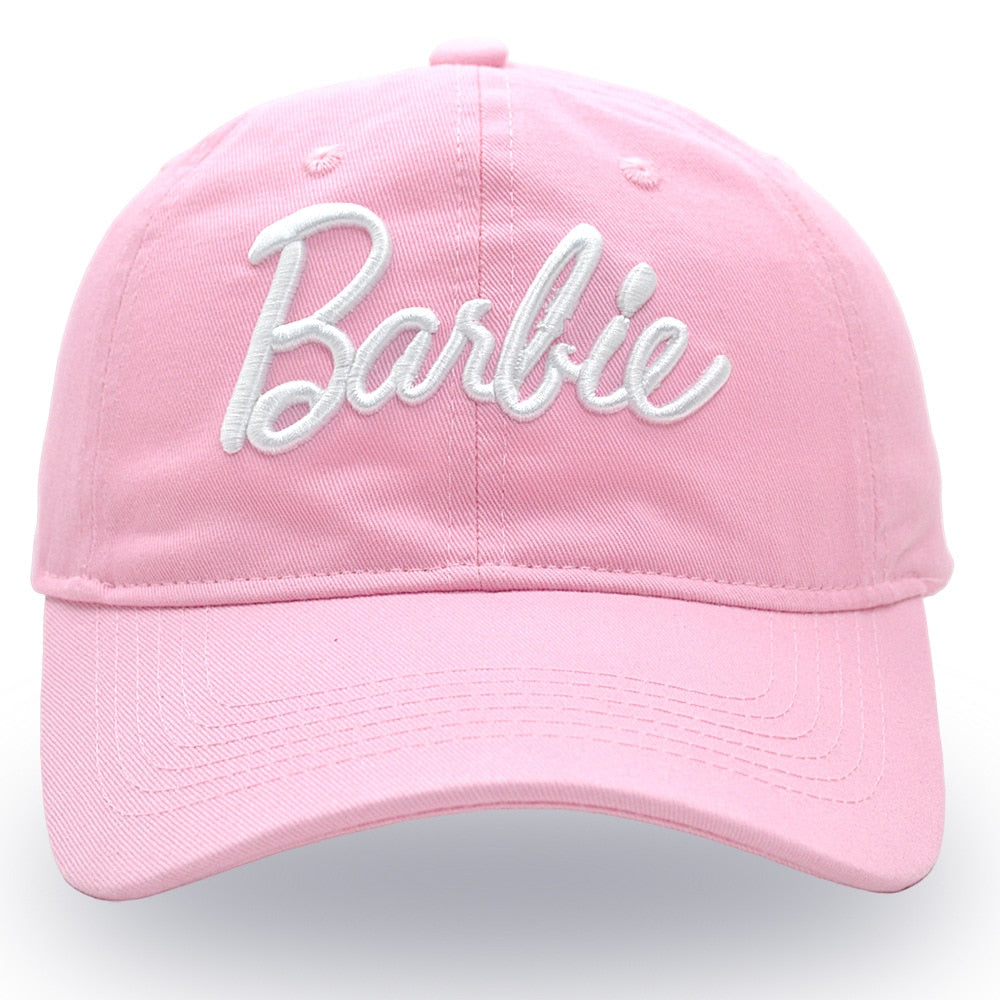 Barbie Multi Color Letter Embroidered Adjustable Baseball Caps and Soft Warm Winter Beanie Hats for Cold Seasons