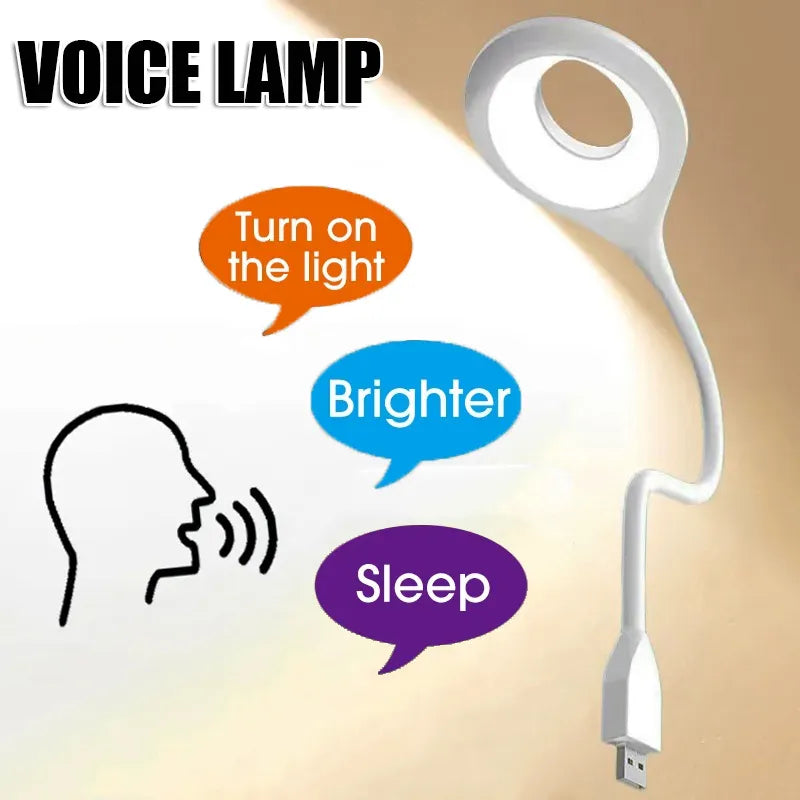 Foldable Adjustable Voice Control Three Lighting Mode Intelligent Sleep Aid Desk Table Night Ambience Lamp