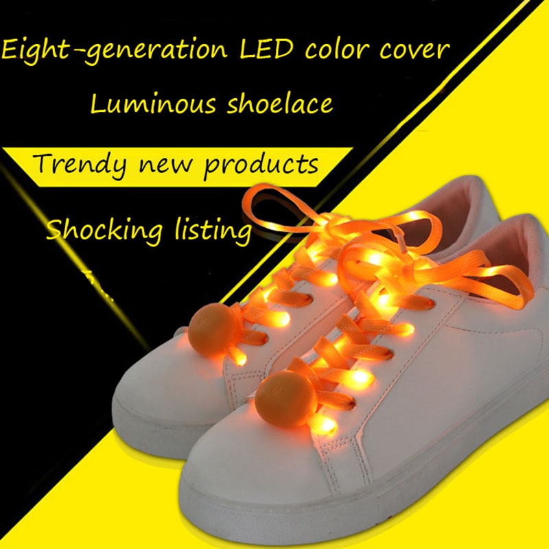 LED Nylon Universal Fun Waterproof Shoelaces Glow Light Up for Sneakers Shoes with 3 Modes in 6 Fun Colors