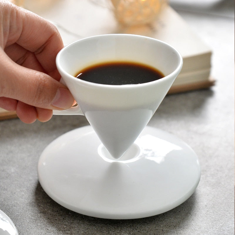 European Fun Personality Coffee Cup and Saucer Set of Two