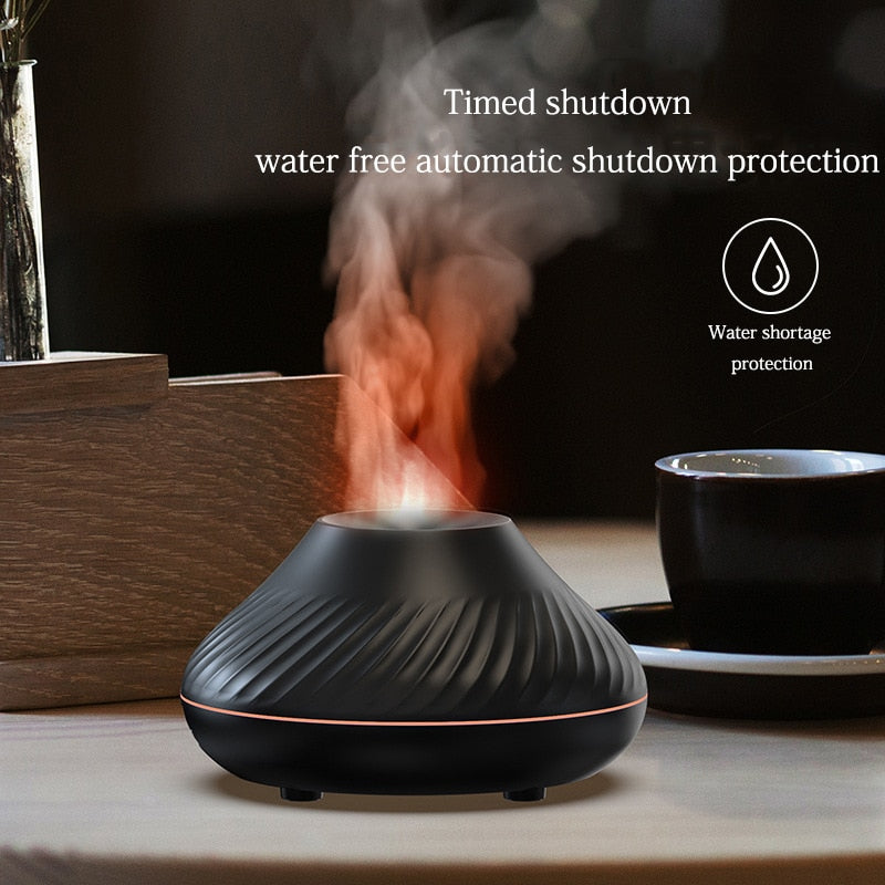 Volcanic Flame Essential Oil Aroma Humidifier Diffuser With LED Night Light