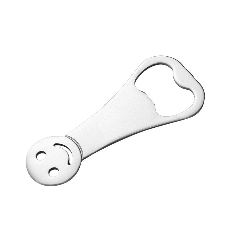 Stainless Steel Metal Smiling Face Beer Bottle Top Opener 2 Pack