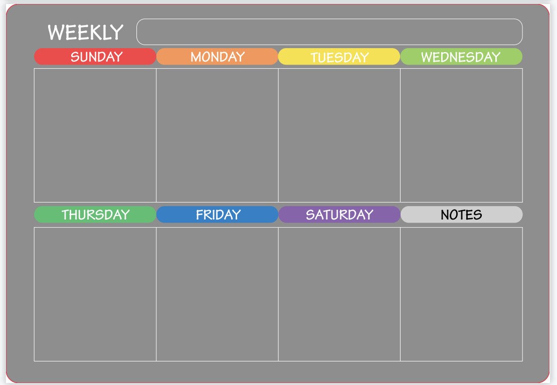 Acrylic Magnetic Clear Transparent Daily Weekly Monthly Dry Erase Board Calendar