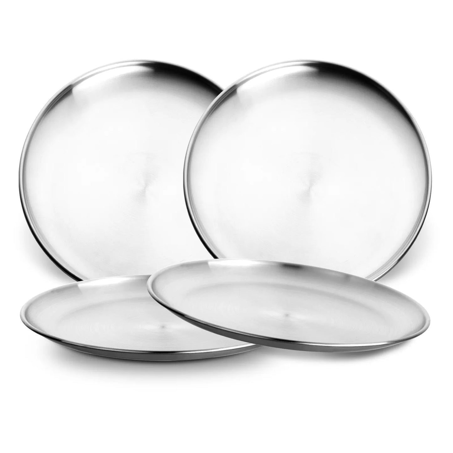 2-8PC Stainless Steel Rainbow Dinner Plates Cookware with Matching Utensils