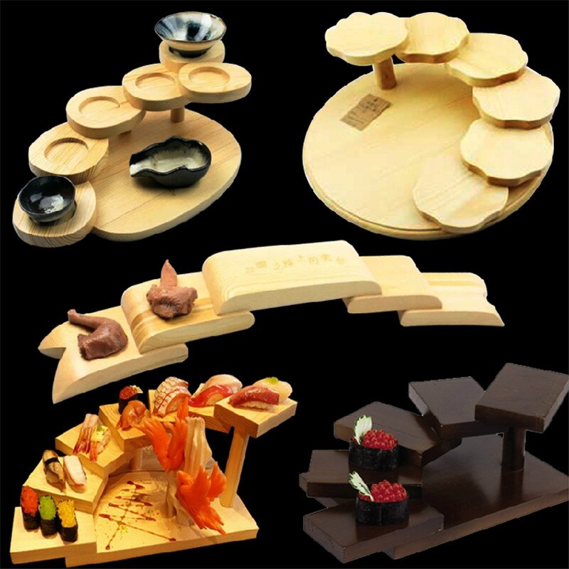 Creative Bamboo Wooden Bridge Leaf Sushi Bakery Cheese Charcuterie Pumpkin Cofin Board with Knife Serving Tray Set