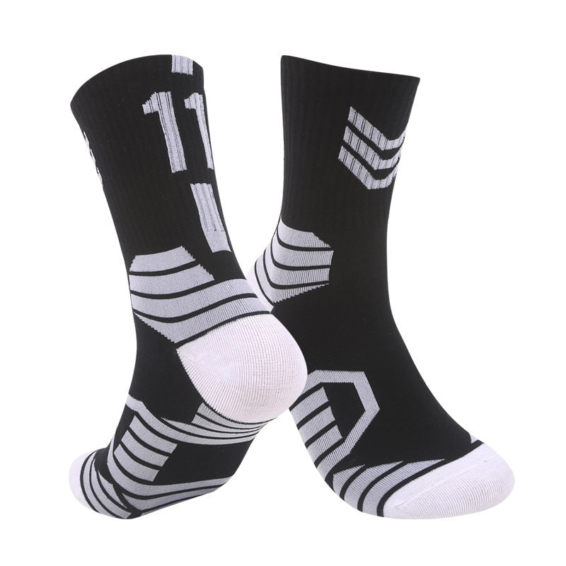 Basketball Running Sneaker Sports Graphic Athletic Player Numbers Team Spirit Colors Crew Socks for Boys, Girls, Men, Women 2 Pack
