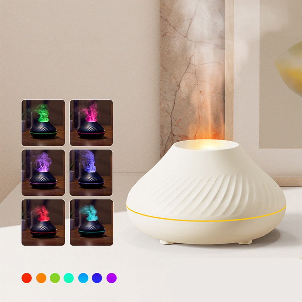 Volcanic Flame Essential Oil Aroma Humidifier Diffuser With LED Night Light