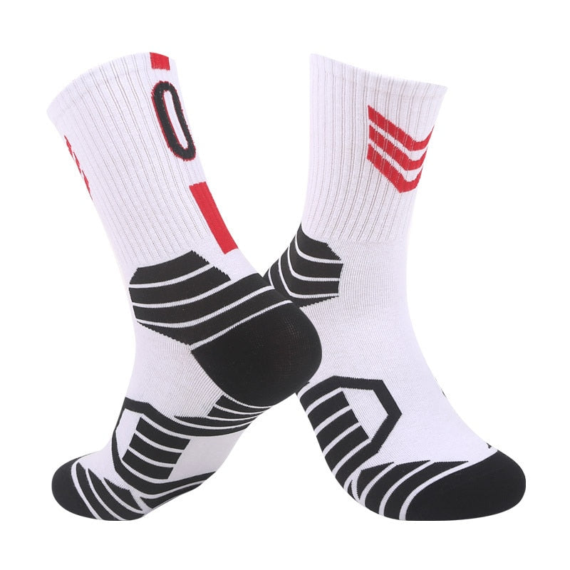 Basketball Running Sneaker Sports Graphic Athletic Player Numbers Team Spirit Colors Crew Socks for Boys, Girls, Men, Women 2 Pack
