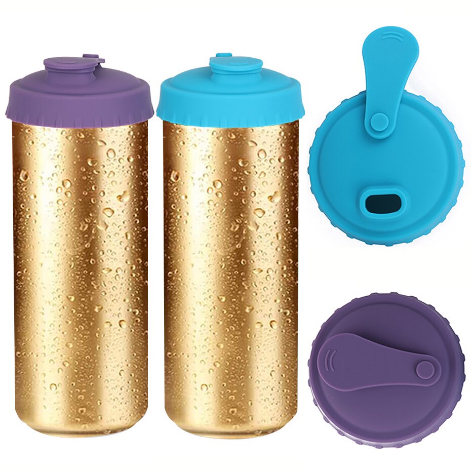 Silicone Soda Pop Energy Juice Beer Cup Can Cover Toppers Lid Reusable Beverage Food Protector 2 -18 Pack
