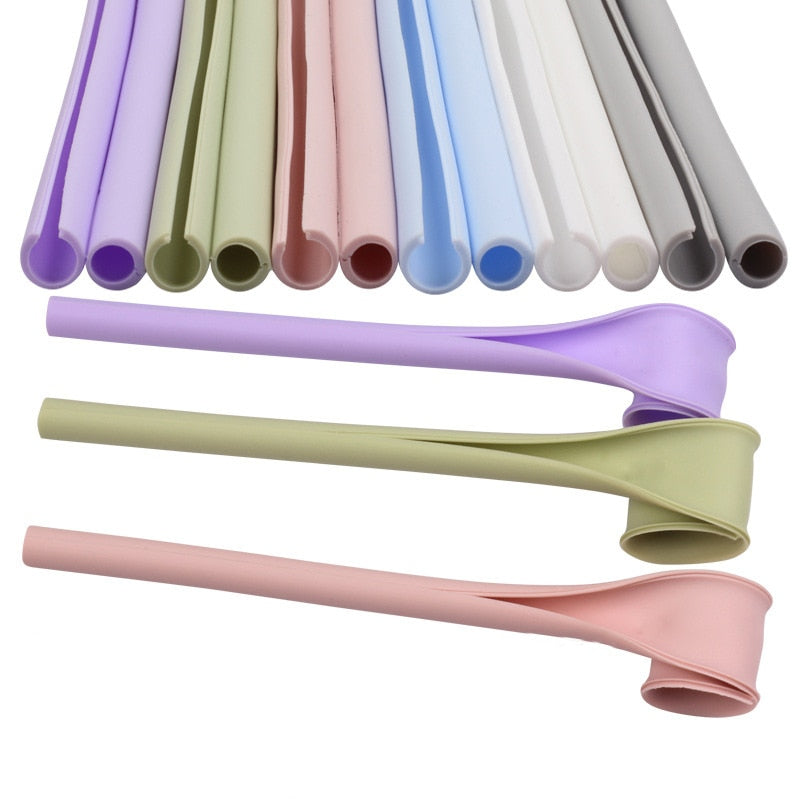 Silicone Openable Reusable BPA Free Drink Straws 5-PK
