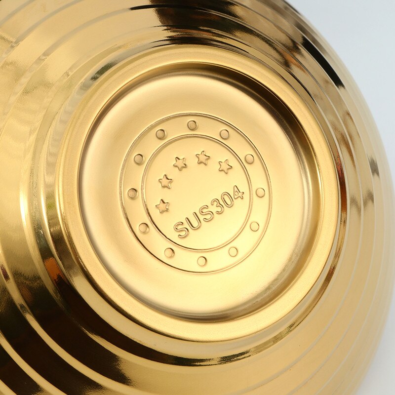 Stainless Steel Rainbow Silver Gold Double Layer Dinner Cereal Bowls Plates for Kitchen