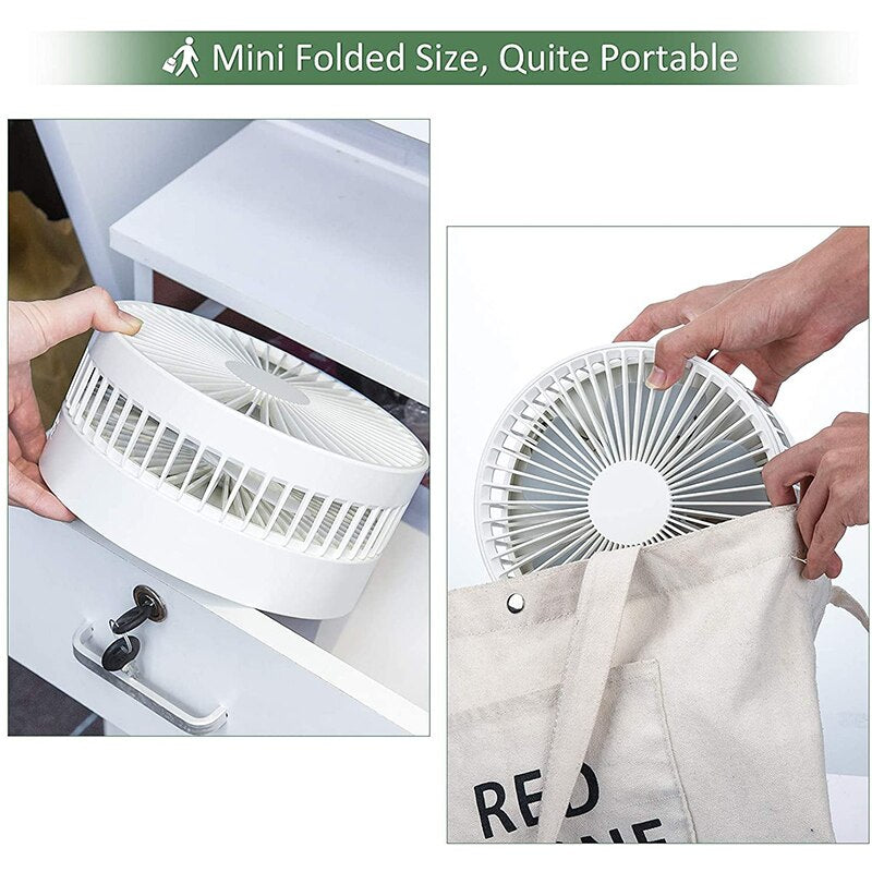 4 speed Wireless USB Rechargeable Round White Pink Black Portable Cordless Adjustable Folding Desk Floor Oscillating Fan with Remote
