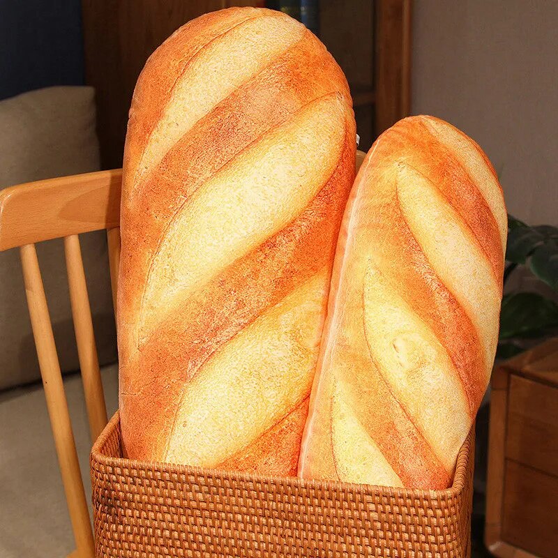 French Bread Toast 3D Big Baggette Decorative Food Designed Plush Soft Sleeping Throw Gift Pillows