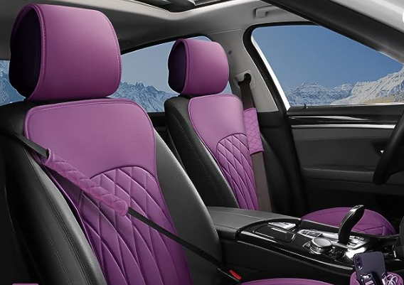 6 -24 Pack Leather Universal Front Back Auto Seat Waterproof Protectors Covers Sets with Matching Interior Accessories