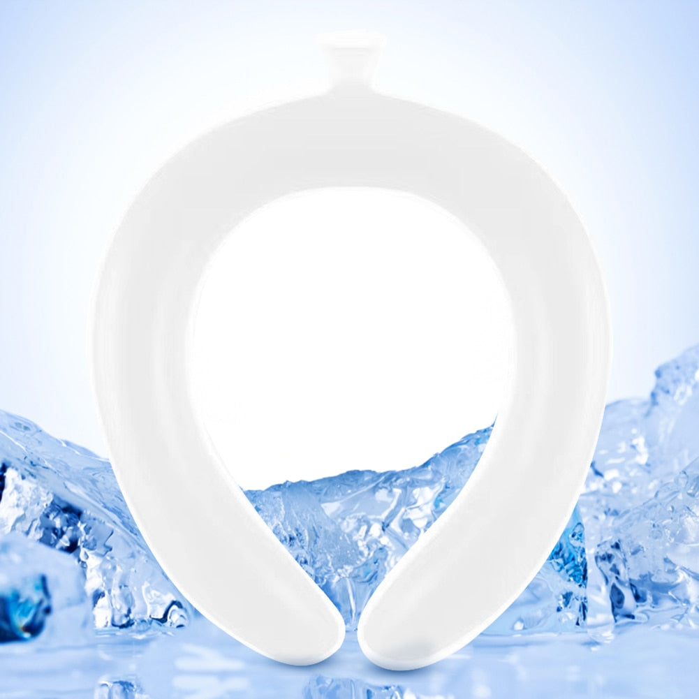 Portable Reuseable Neck Ice Gel Cooling Heat Relief Ring Cushion Tube for Women Men Kids for Summer with Carry Bag
