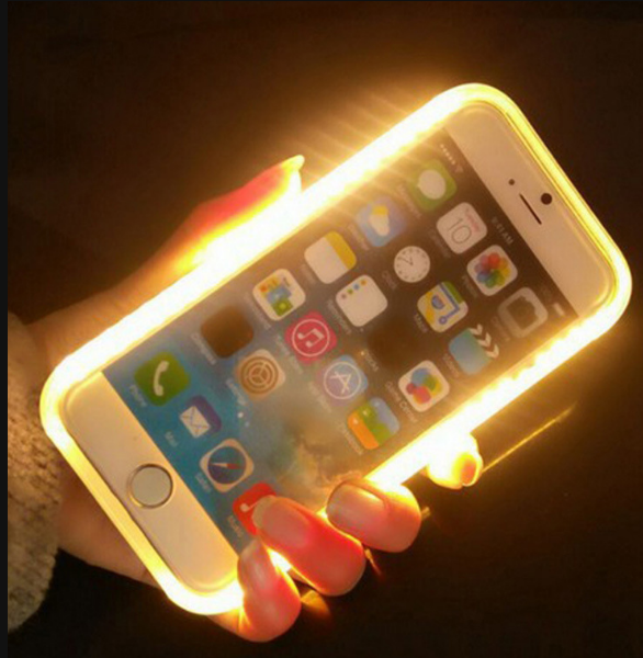 Mobile LED Light Up Phone Rechargeable Illuminated Selfie Phone Case Cover for Social Media Posting