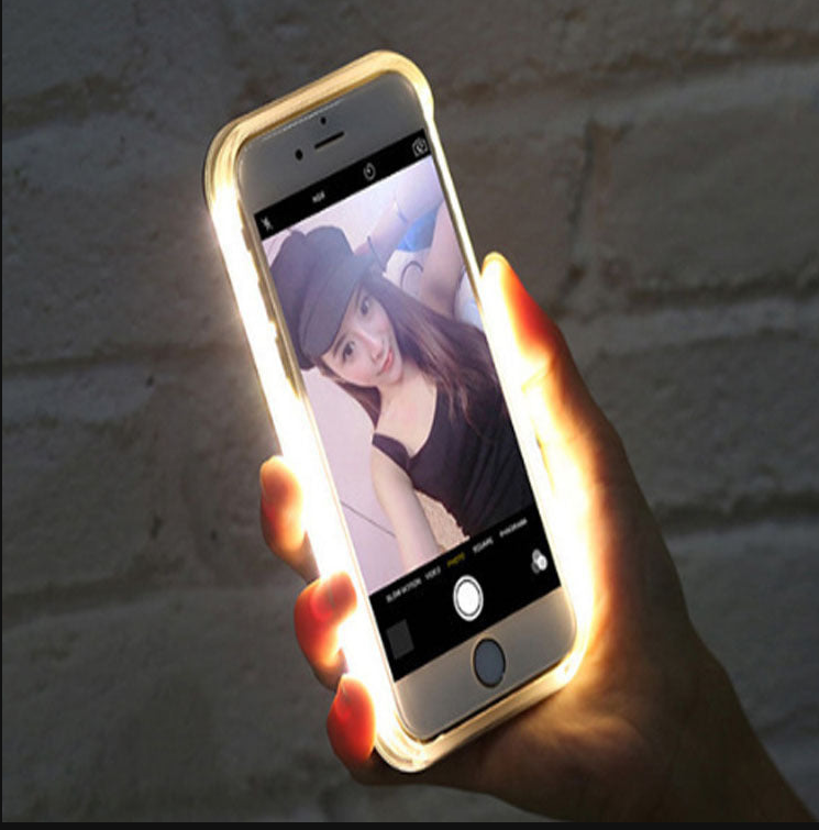 Mobile LED Light Up Phone Rechargeable Illuminated Selfie Phone Case Cover for Social Media Posting