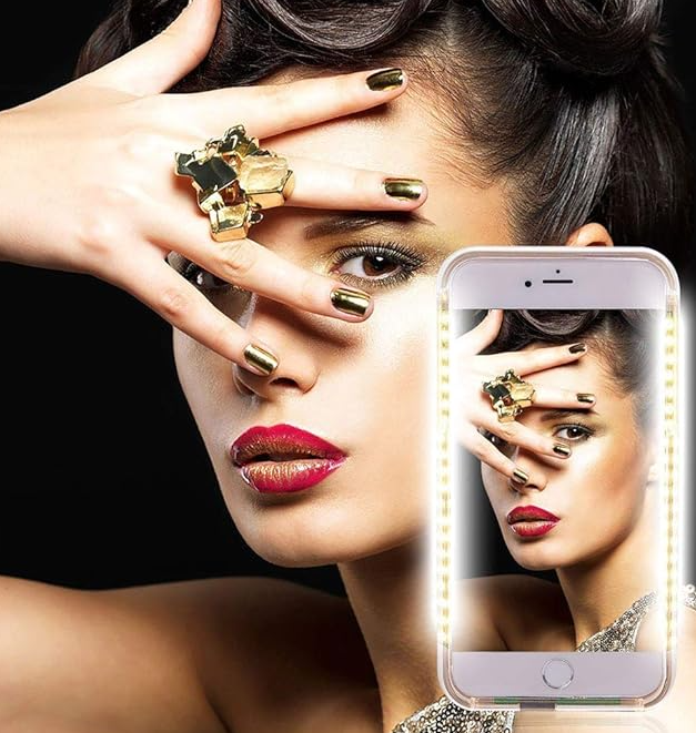 Mobile LED Light Up Phone Rechargeable Illuminated Selfie Phone Case Cover for Social Media Posting