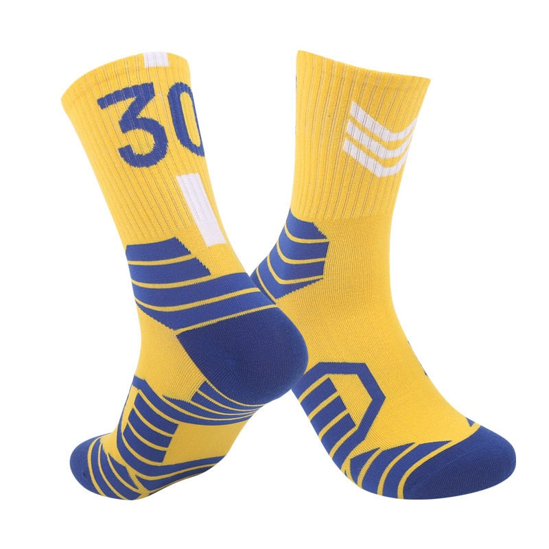 Basketball Running Sneaker Sports Graphic Athletic Player Numbers Team Spirit Colors Crew Socks for Boys, Girls, Men, Women 2 Pack