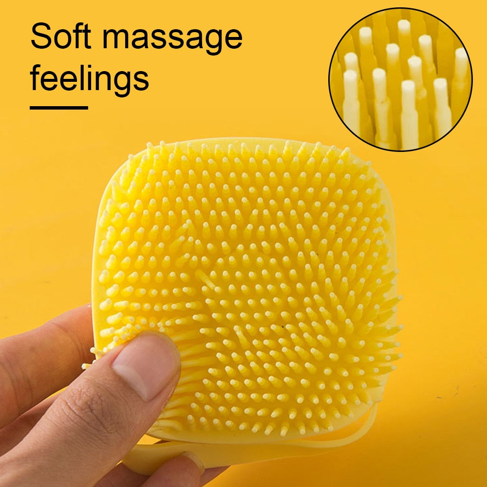 Pet Dog Cat Shampoo Soft Silicone Dispensing Bath Grooming Dog Brush Massager
