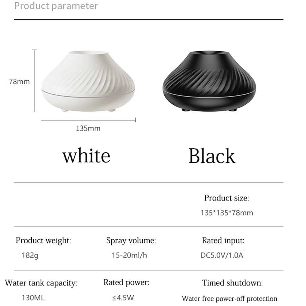 Volcanic Flame Essential Oil Aroma Humidifier Diffuser With LED Night Light