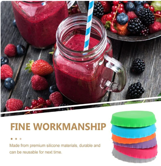 Silicone Soda Pop Energy Juice Beer Cup Can Cover Toppers Lid Reusable Beverage Food Protector 2 -18 Pack