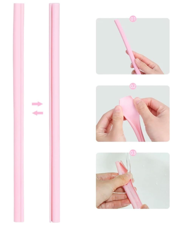Silicone Openable Reusable BPA Free Drink Straws 5-PK