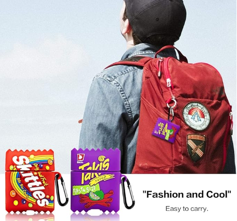 Air Pod Protective Silicone Snack Candy Cookie Coke Reeses Takis Bubble Gum 3D Design Cases with Keychain