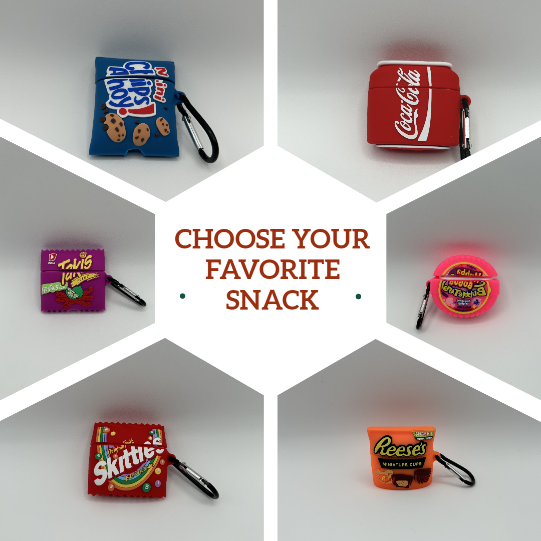 AirPod Protective Silicone Snack Candy 3D Design Cases with Keychain