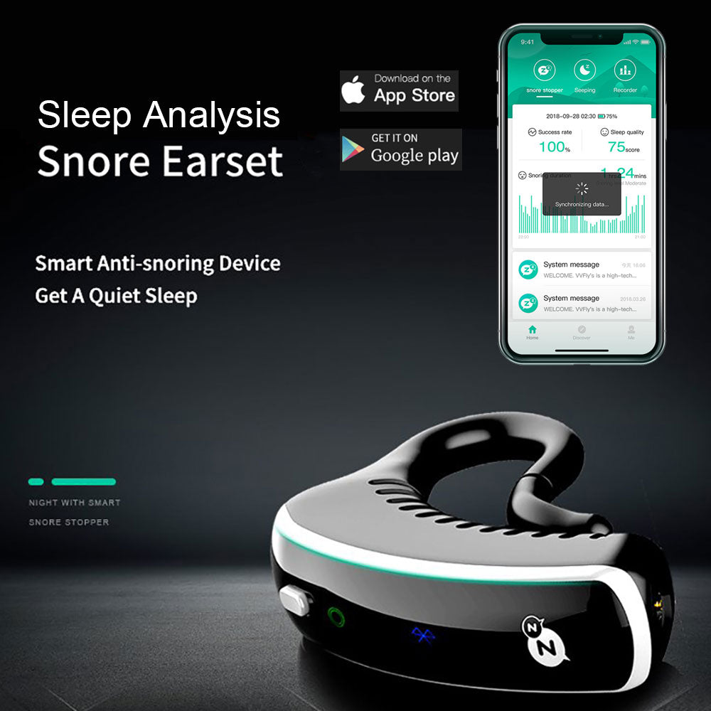 Anti-snoring Bluetooth Sound Sleep Aid Health Device Ear Set Snore Stopper with Phone App