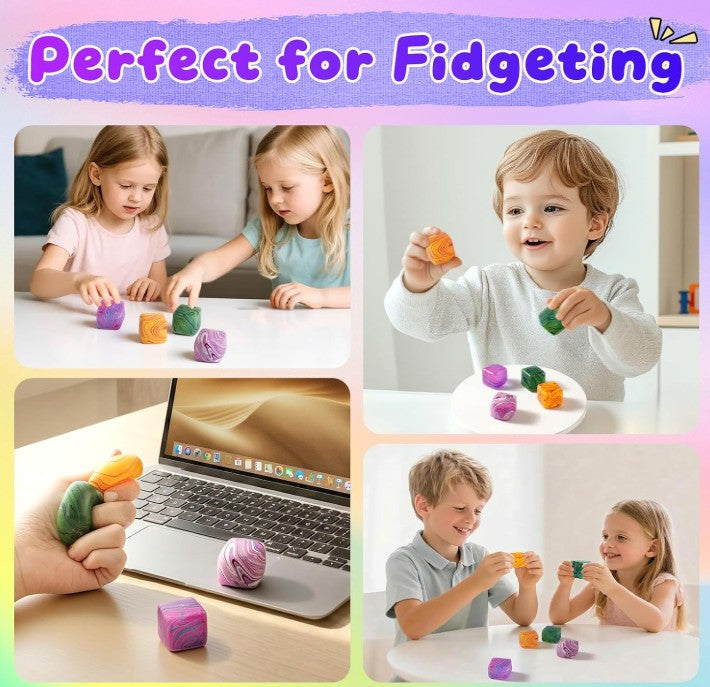 Squishy Toys Cube Bulk Toys Slow Rising Balls Cubes Butter Variety Food Pack Cats for Adults Kids Toys for Party Favors Classroom and Work