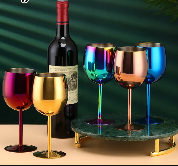 1-4PCS Stainless Steel Liquor Bottle Spouts with Wine Cocktail Glass