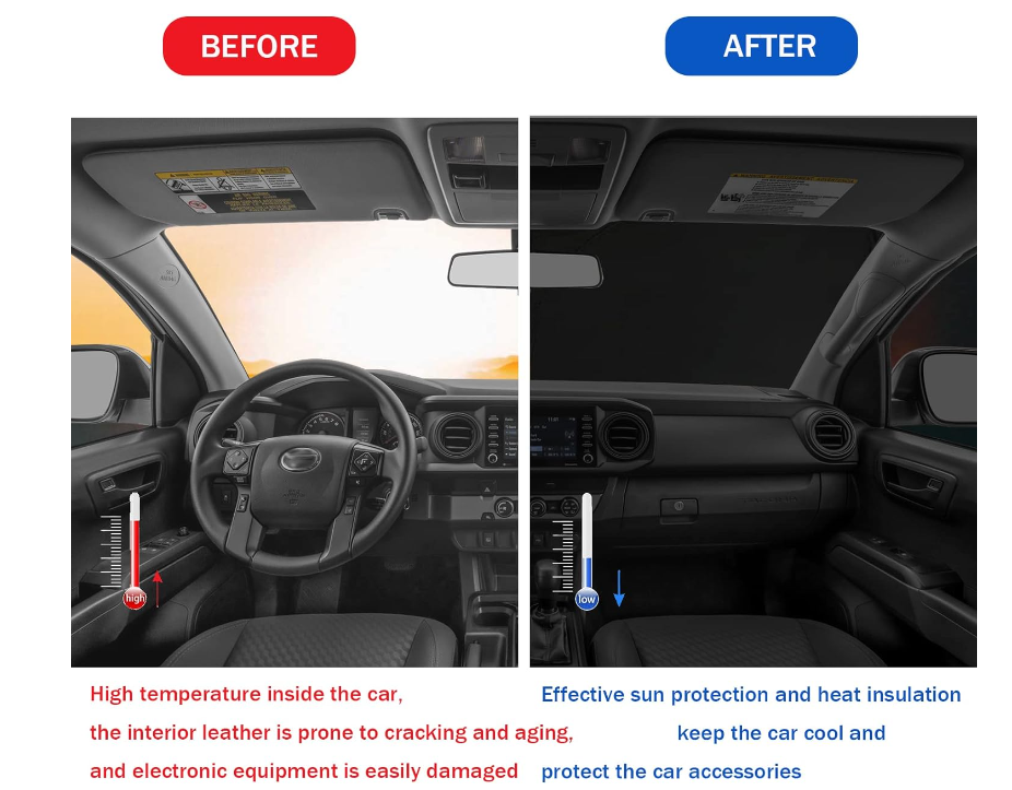 Windshield Sunshade Auto Car Sun Shield for Automotive Interior Sun and Heat Protection