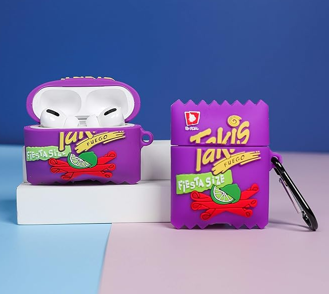 Air Pod Protective Silicone Snack Candy Cookie Coke Reeses Takis Bubble Gum 3D Design Cases with Keychain