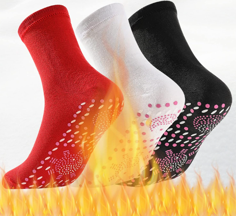 Winter Outdoor Thermal Thick Elastic Soft Self-Heating Anti Slip Socks for Men Women Kids 3 Pair Pack