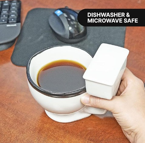 Funny Odd Ceramic Gag Gift Novelty Poop Toilet Donut Coffee Teacups Mug, 12-24 fluid ounces