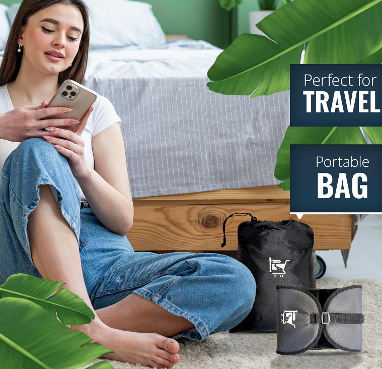 Airplane Travel Foot Hammock with Sleep Mask and Earplug