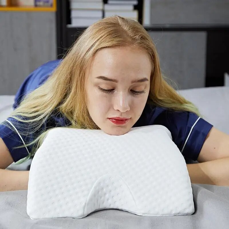 Curved U-Shaped Memory Neck Foam Orthopedic Ergonomic Back Pillow for Sleep and Sitting