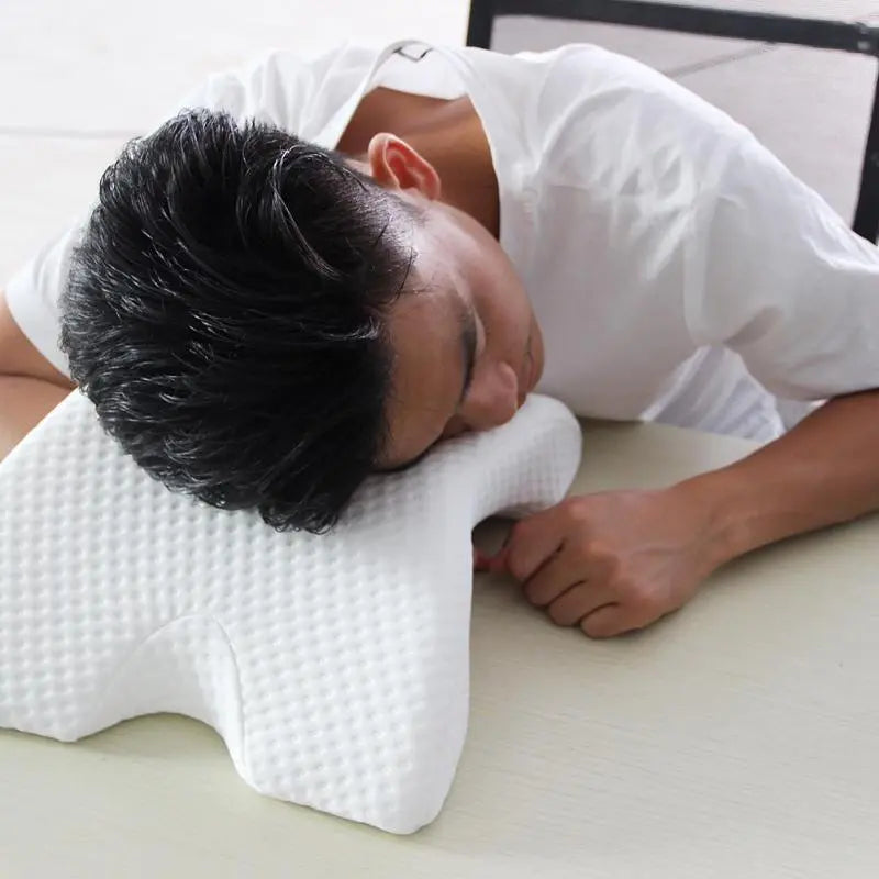 Curved U-Shaped Memory Neck Foam Orthopedic Ergonomic Back Pillow for Sleep and Sitting