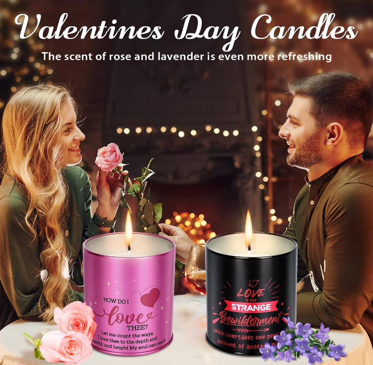 Birthday Anniversary Gifts for Him and Her Romantic Couple Aromatherapy Scented Candles 2 Pack