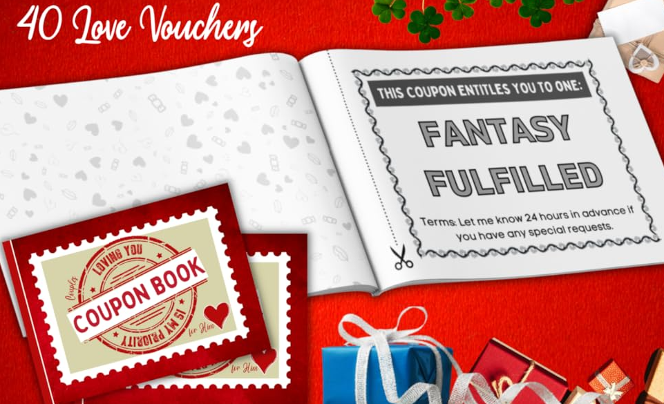 40 Love Vouchers Book with Fun and Romantic Naughty Activities for Couples for Anniversary Valentine his or her Wife Husband Gifts
