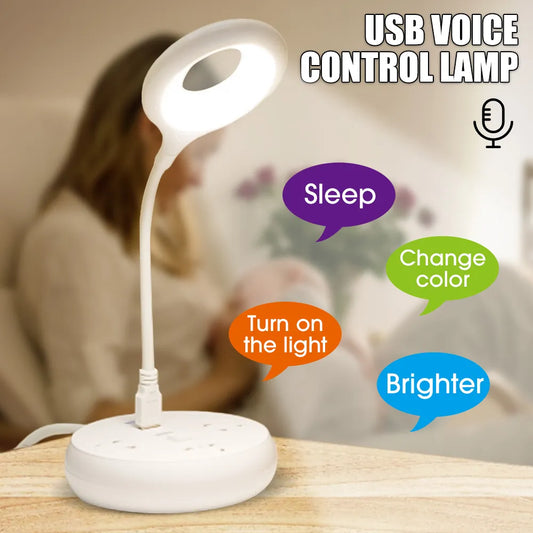 Foldable Adjustable Voice Control Three Lighting Mode Intelligent Sleep Aid Desk Table Night Ambience Lamp